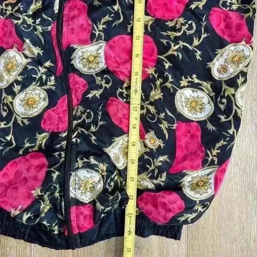 Vintage 80s 90s Mira Max Floral Women’s Windbreaker Jacket Full Zip Size M/L - Picture 10 of 11
